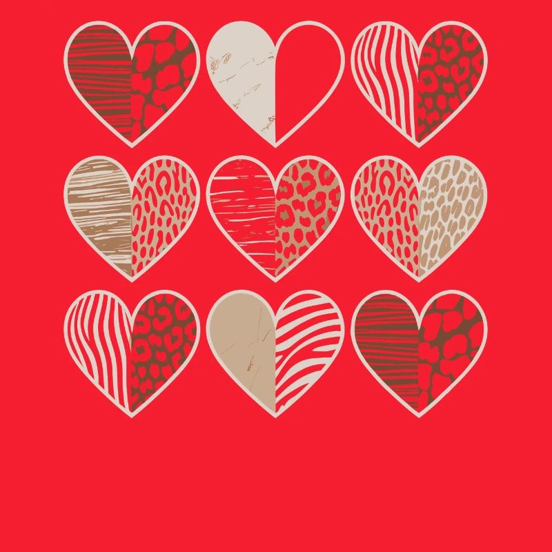 Leopard pattern heart design