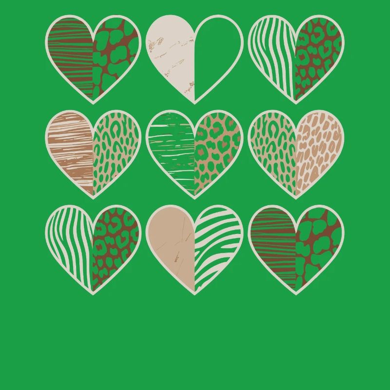 Leopard pattern heart design