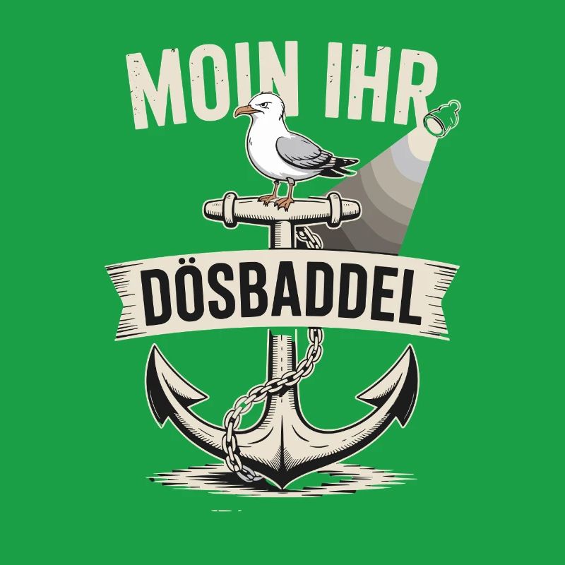  Moin Ihr Dösbaddel Maritimer Spruch Möwe Anker
