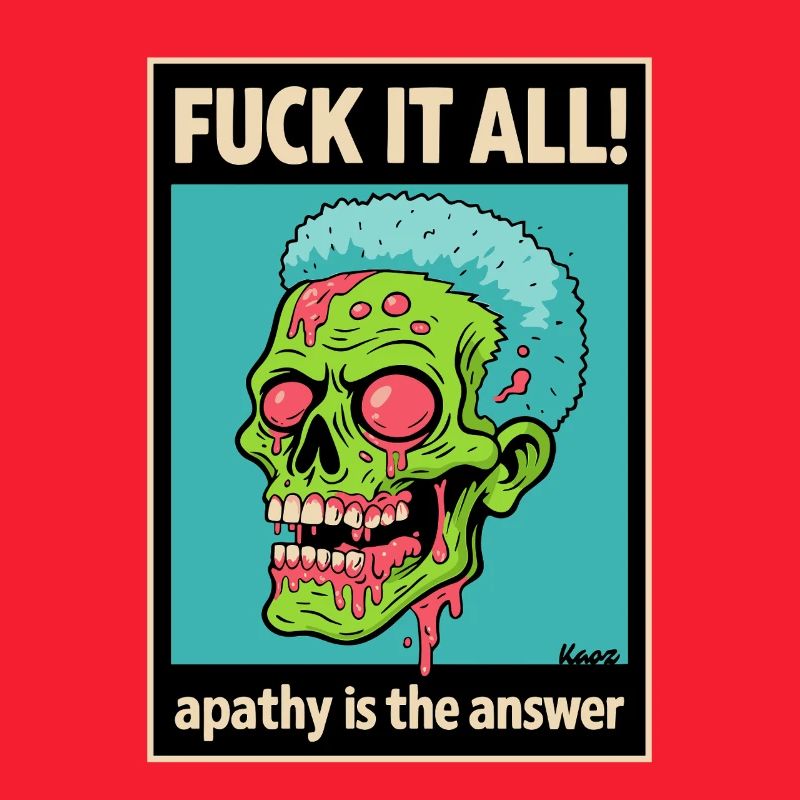 Zombie Skull with Bold Statement
