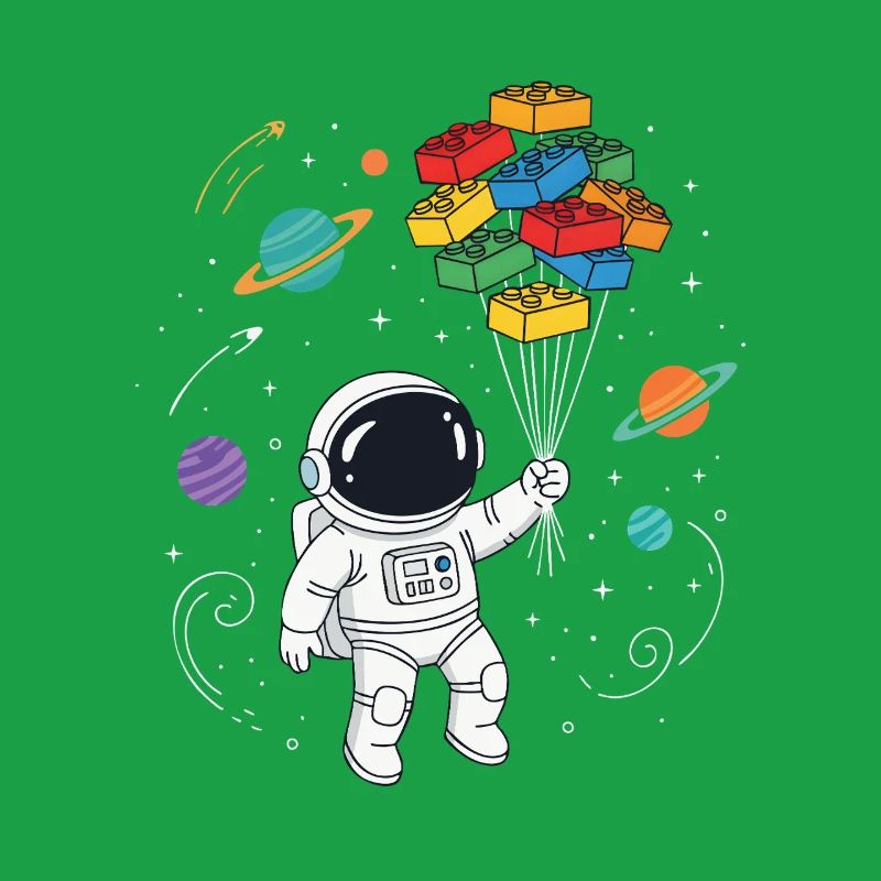 Astronaut Building Blocks Space Brick Builder