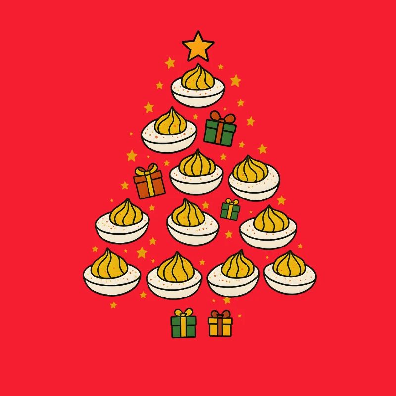 Deviled Egg Christmas Tree Funny Holiday Design