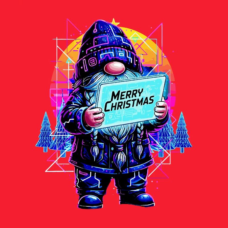 Merry Christmas - Synthwave Gnome 80s