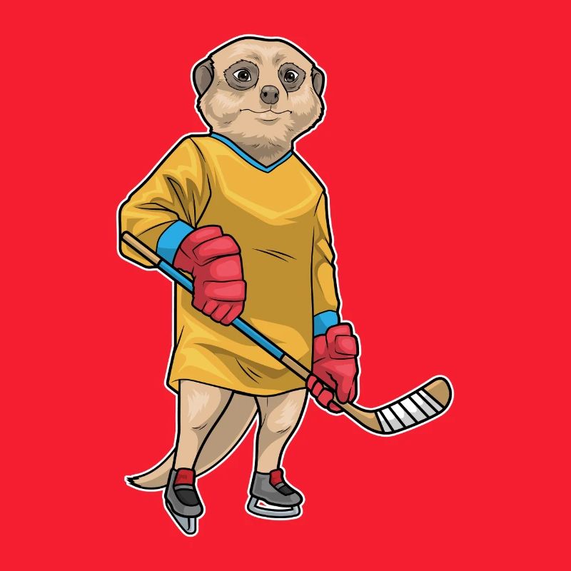 Erdmännchen Eishockey Eishockeyschläger Sport