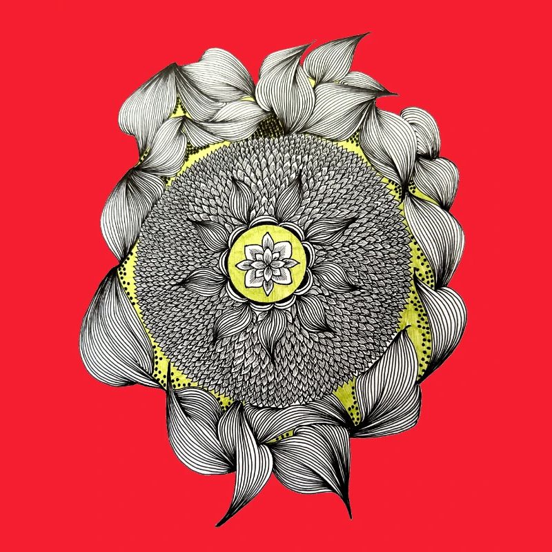 Mandala Flower Magic Yellow Accent