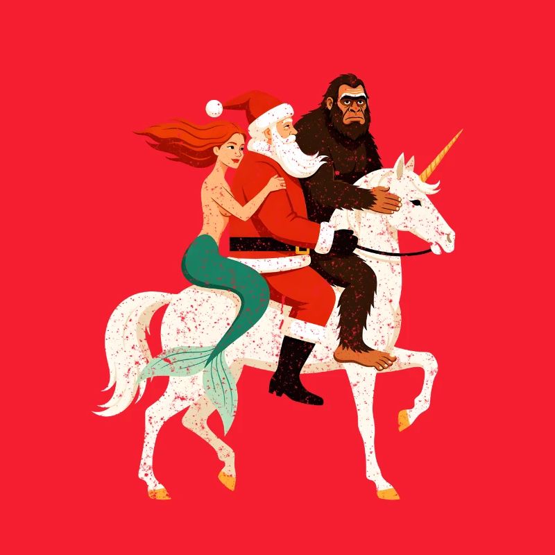 Weihnachtshelden auf Einhorn