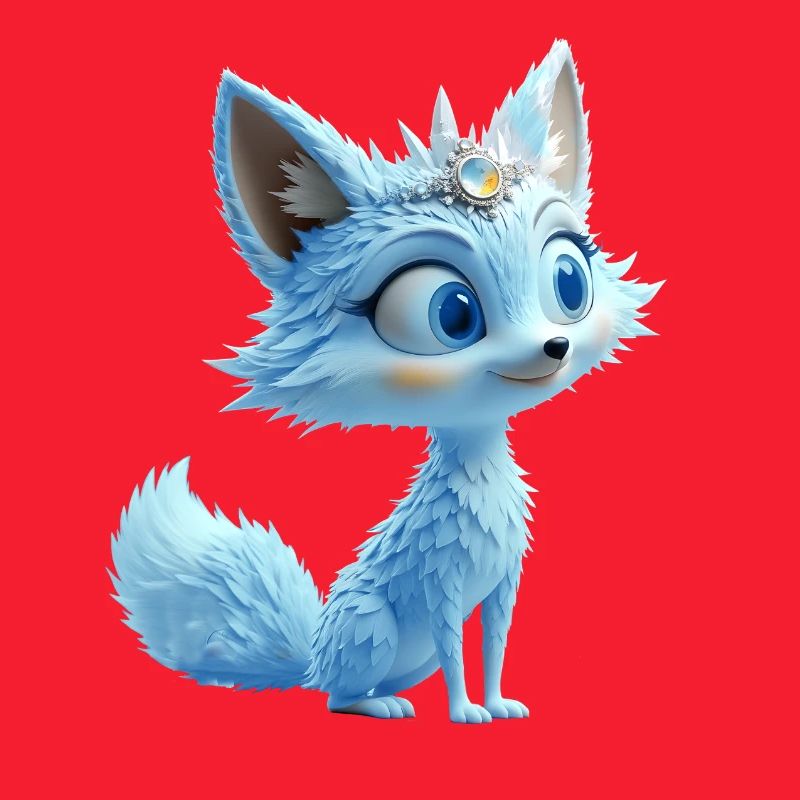 Kleiner Blauer Fuchs mit saphirfarbenem Stirnband