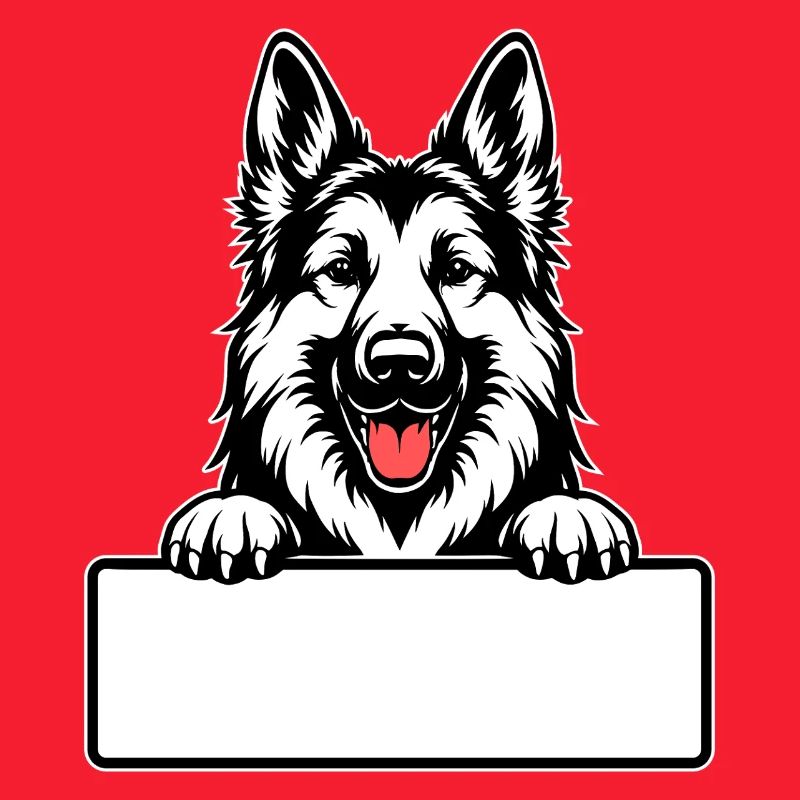 German Shepherd with Name Tag