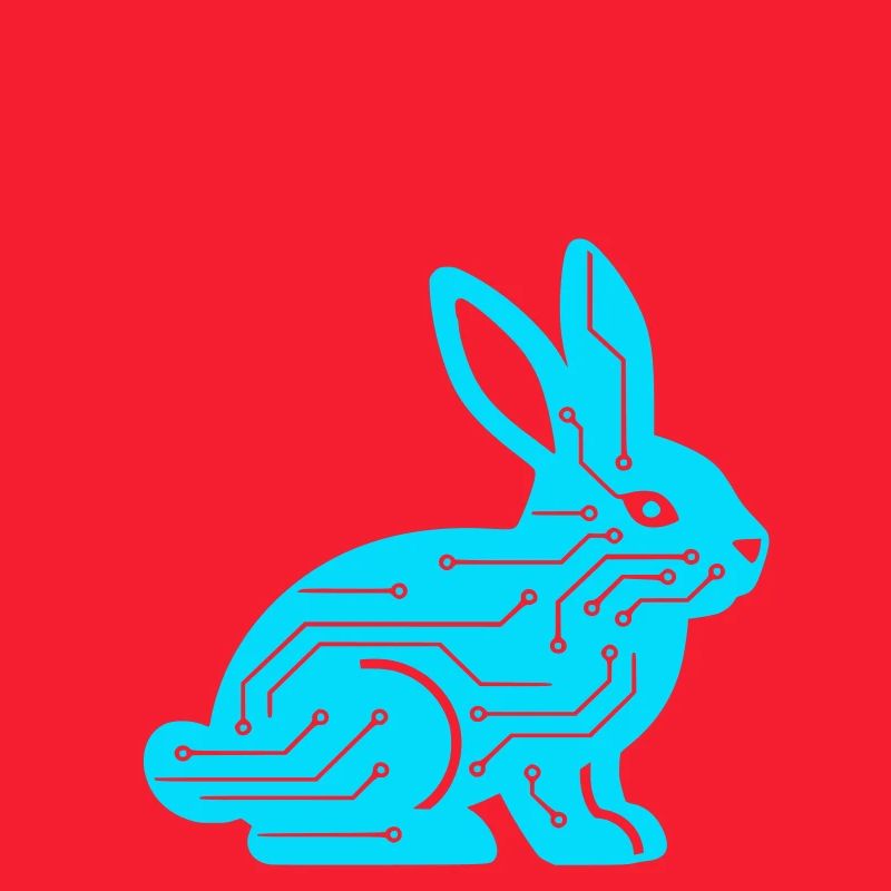 Cyber Rabbit Circuit Board Tech Vector
