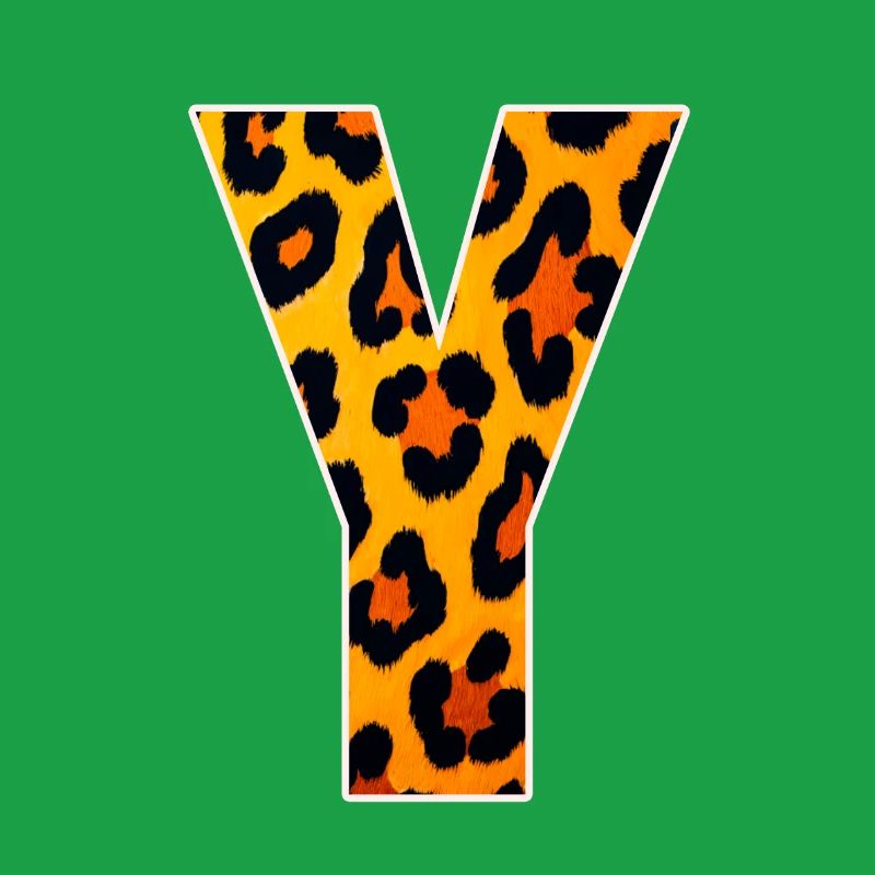 Leopard Y Letter Print
