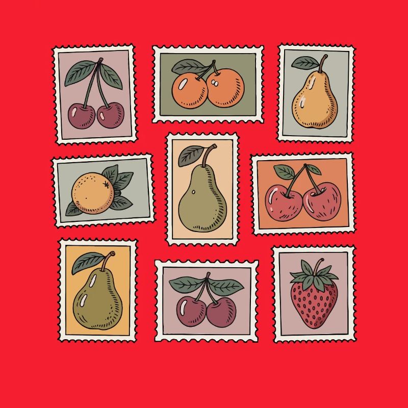 Pastel Fruit Stamp Pattern