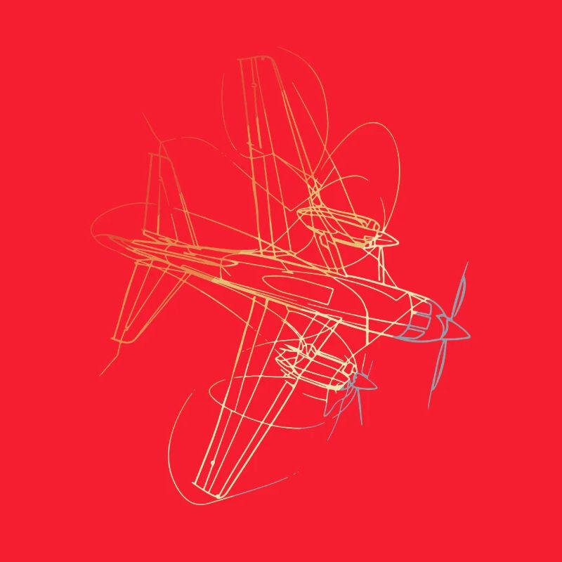 Retro Airplane Drawing
