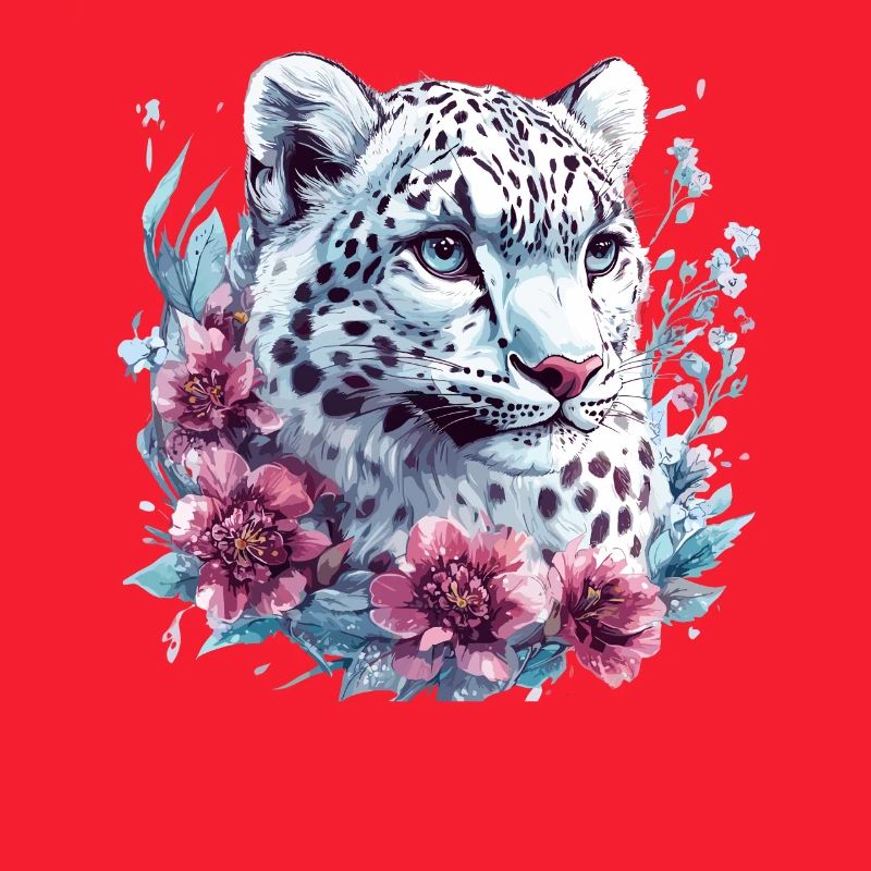 Visage de léopard avec couronne florale