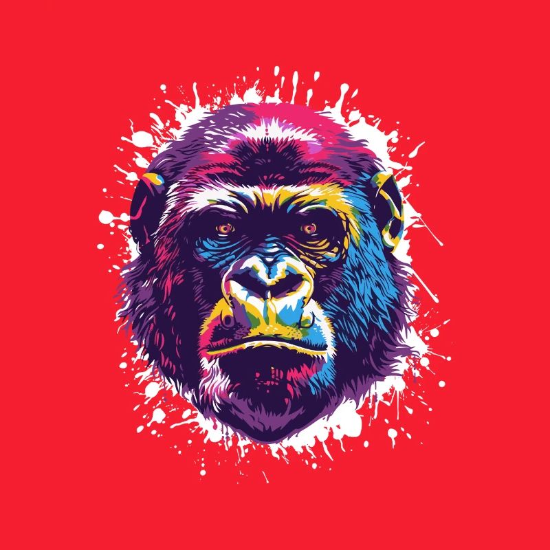 Gorilla Popart Affe Monkey