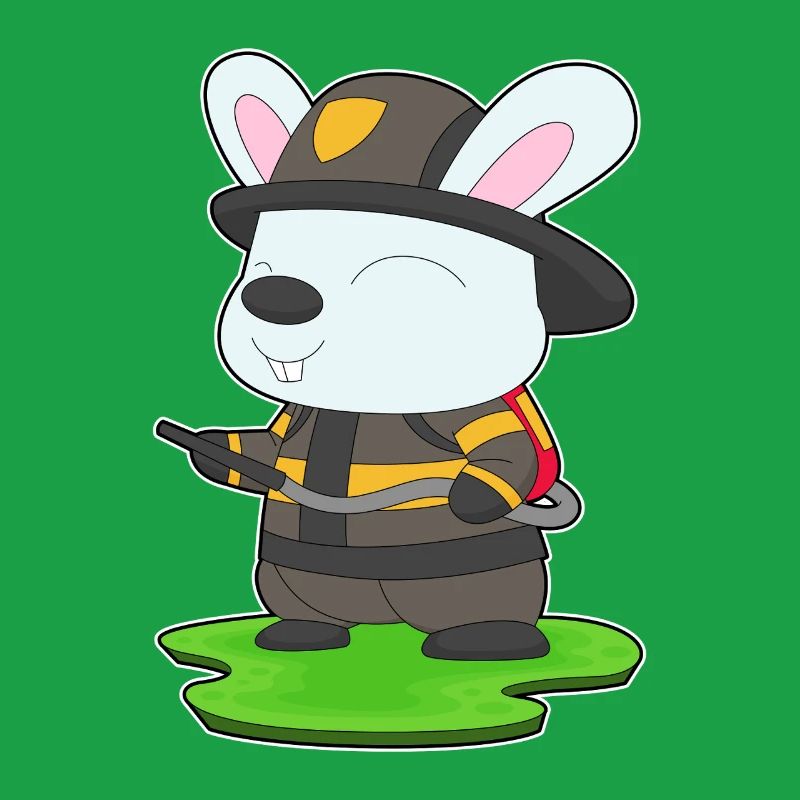 Rabbit Firefighter Fire Extinguisher Fire Brigade