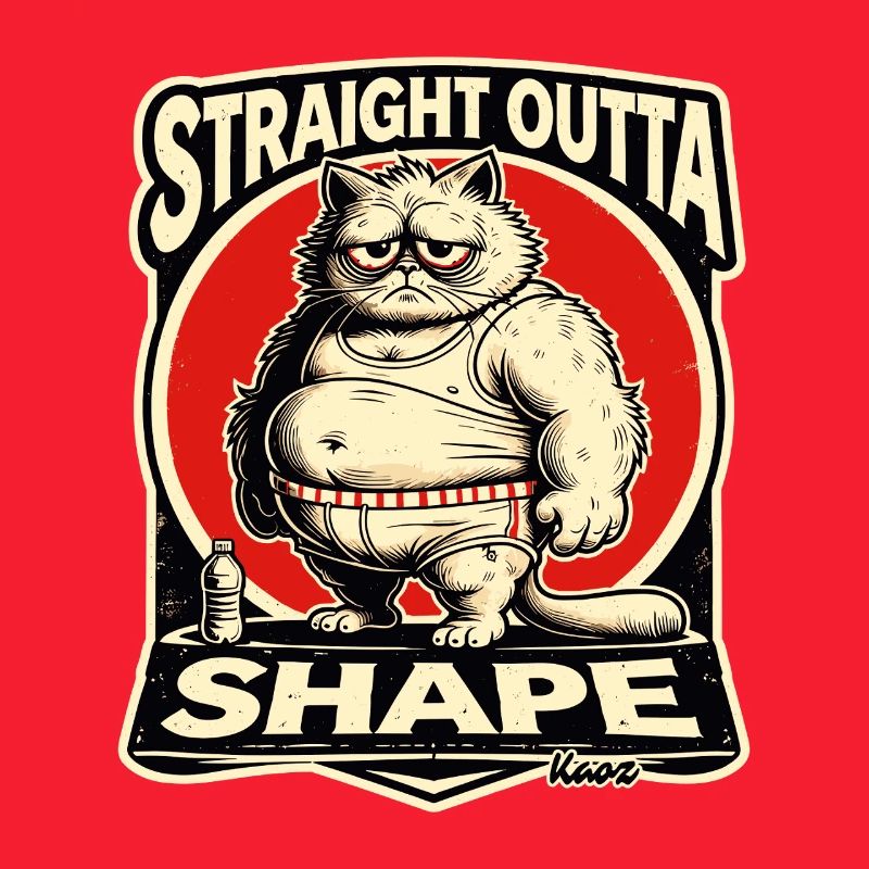 Hors de forme sans forme - gros chat
