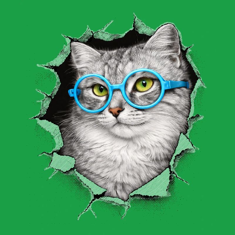 Chat mignon – Arts techniques mixtes Blue Glasses