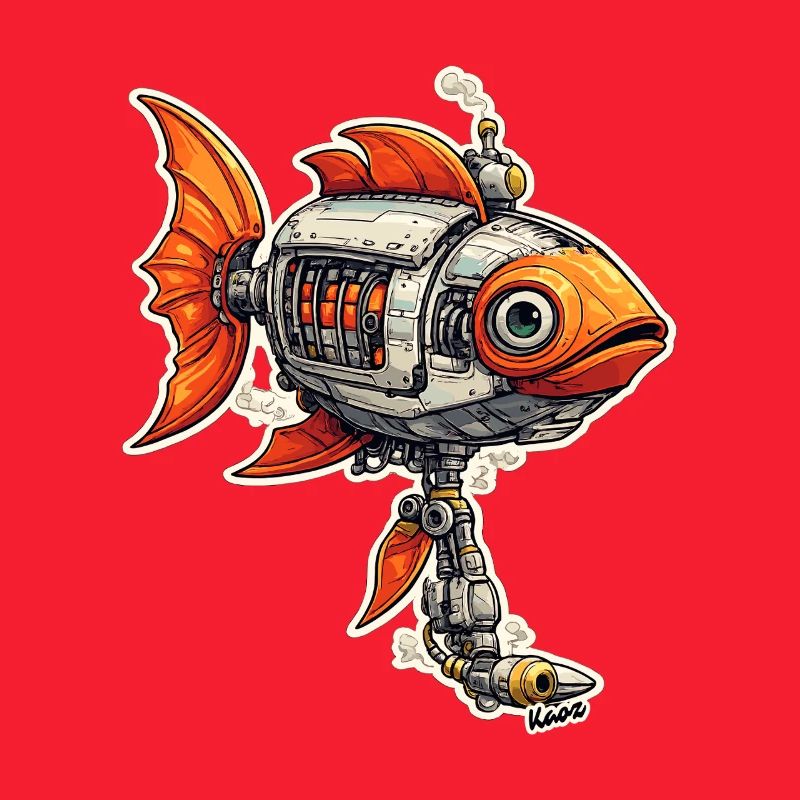 Steampunk Fish Robot Robot Fish