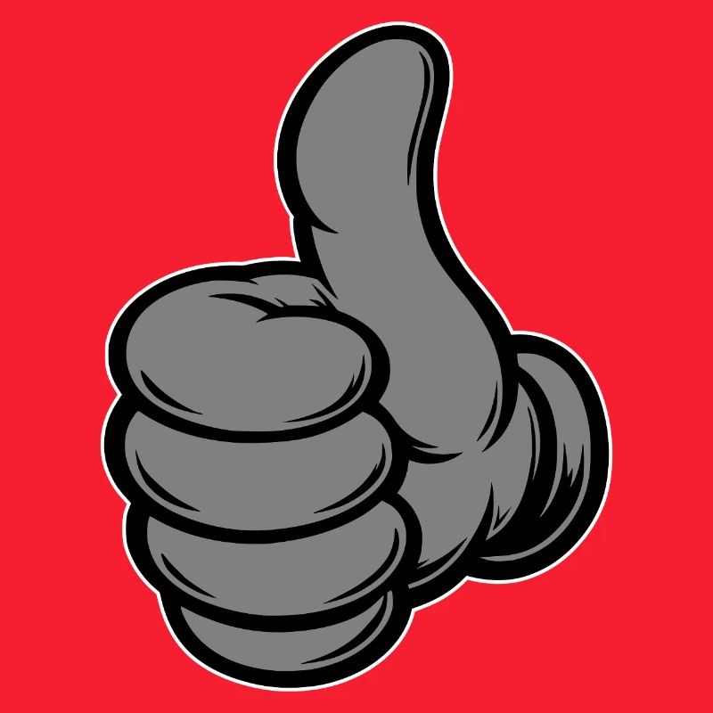 OK Comic Thumbs Up Hand Icon Grey
