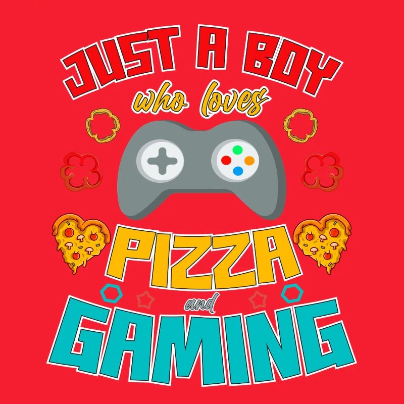 Einfach ein Junge, der Pizza und Gaming liebt