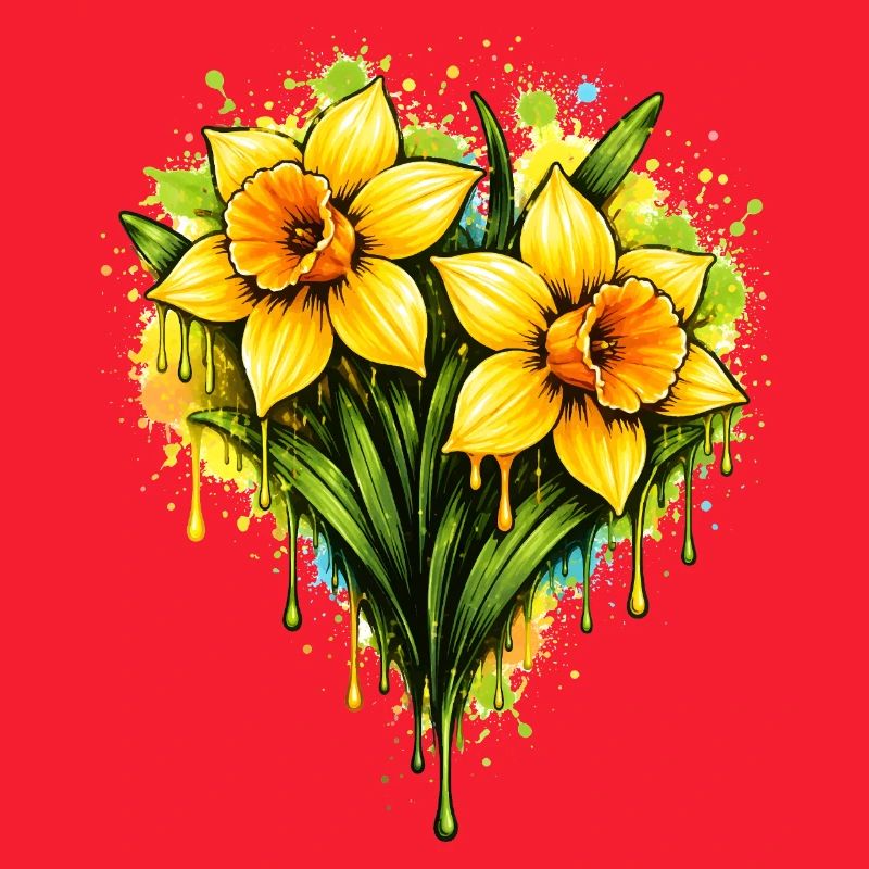 Daffodils in graffiti style
