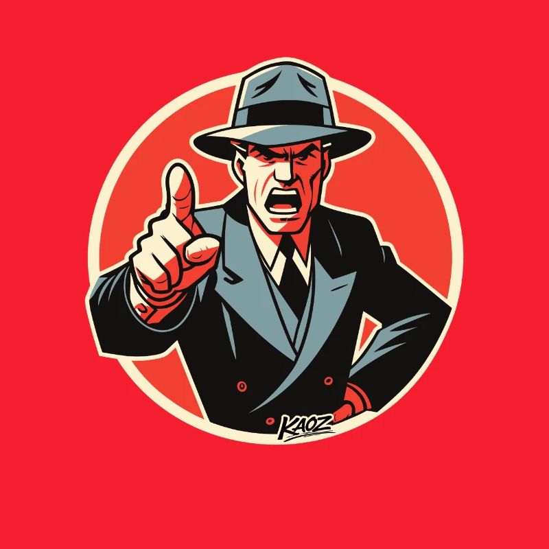 Retro Noir Mobster dapper dude Pointing