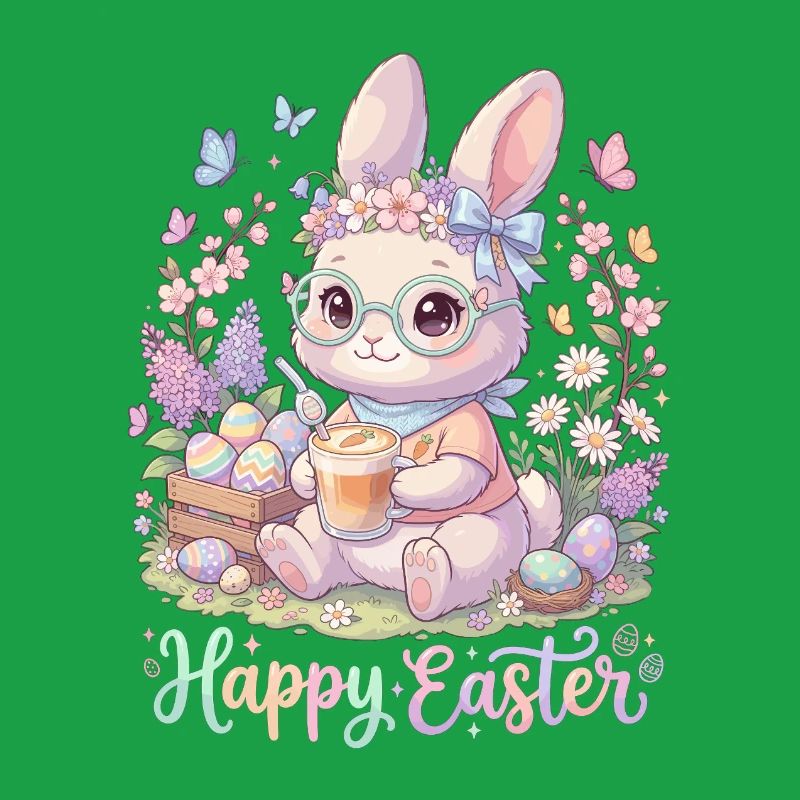 Pastel Bunny Easter Magic "Happy Easter"