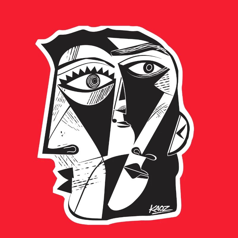 Cubist Face Linework