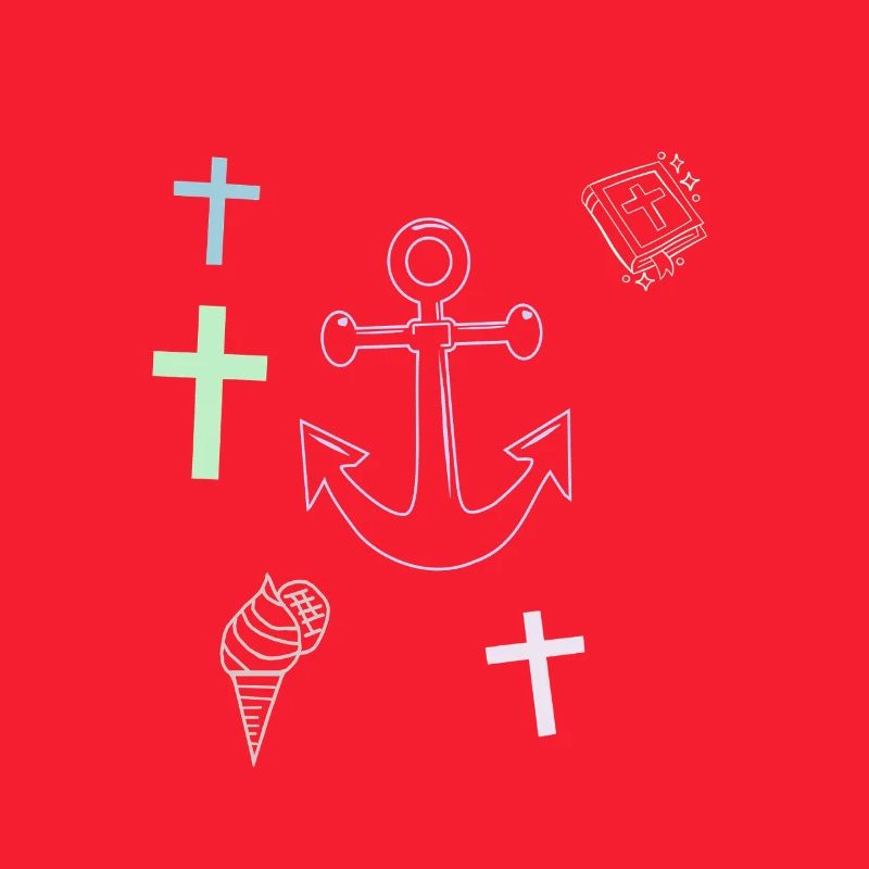  Anker Kreuz Eis maritim