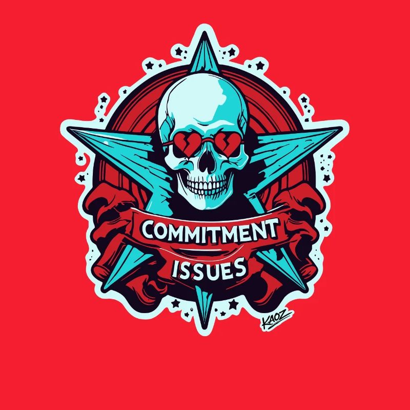 Commitment Issues Skull Badge