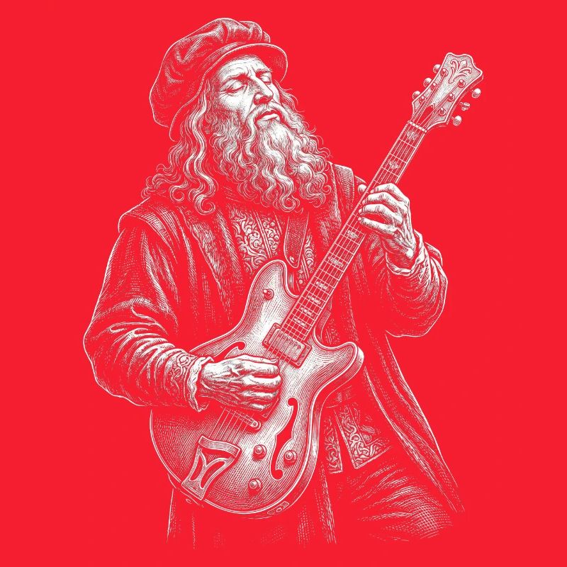 Leonardo Da Vinci plays guitar