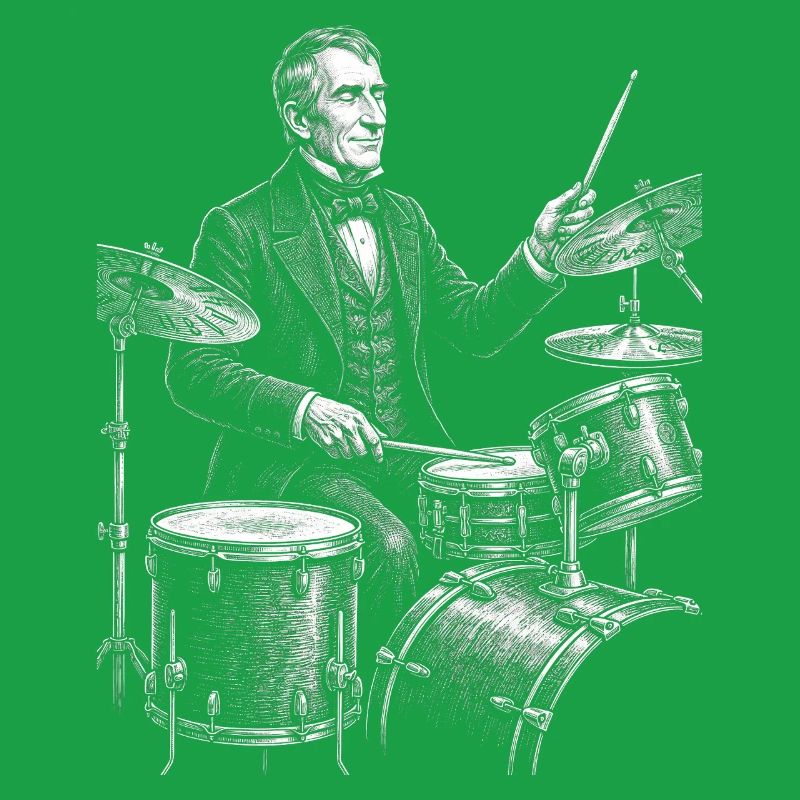 William Henry Harrison plays drums