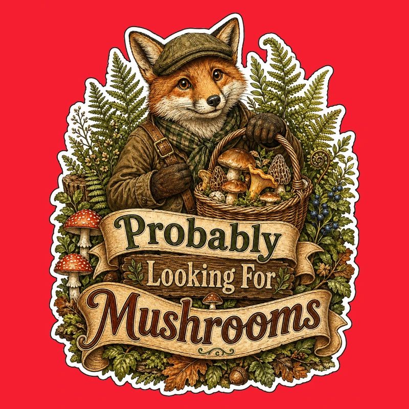 Probably Looking For Mushrooms Fox