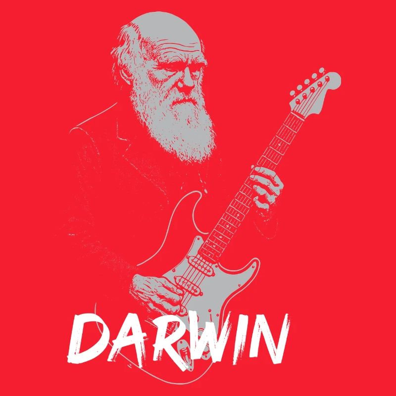 Darwin Playing Guitar Evolution