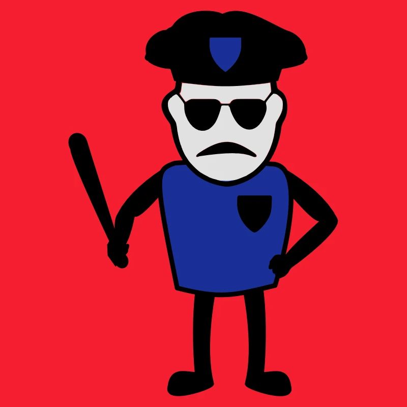 Policeman avec matraque