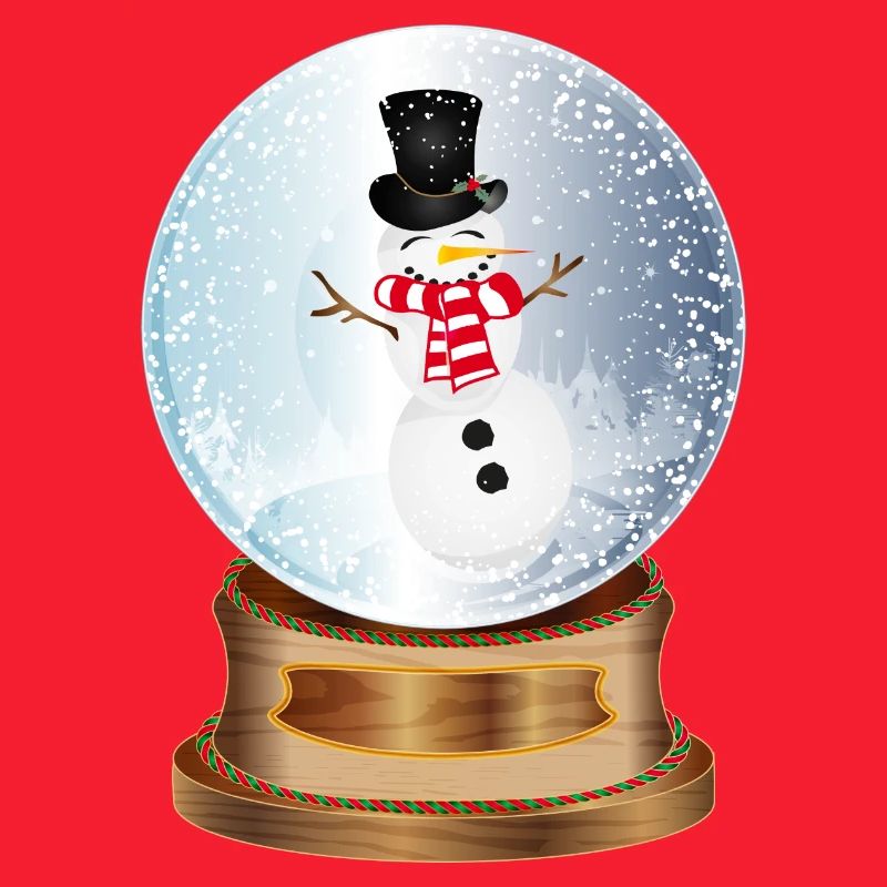 beautiful nostalgic snow globe with snowman