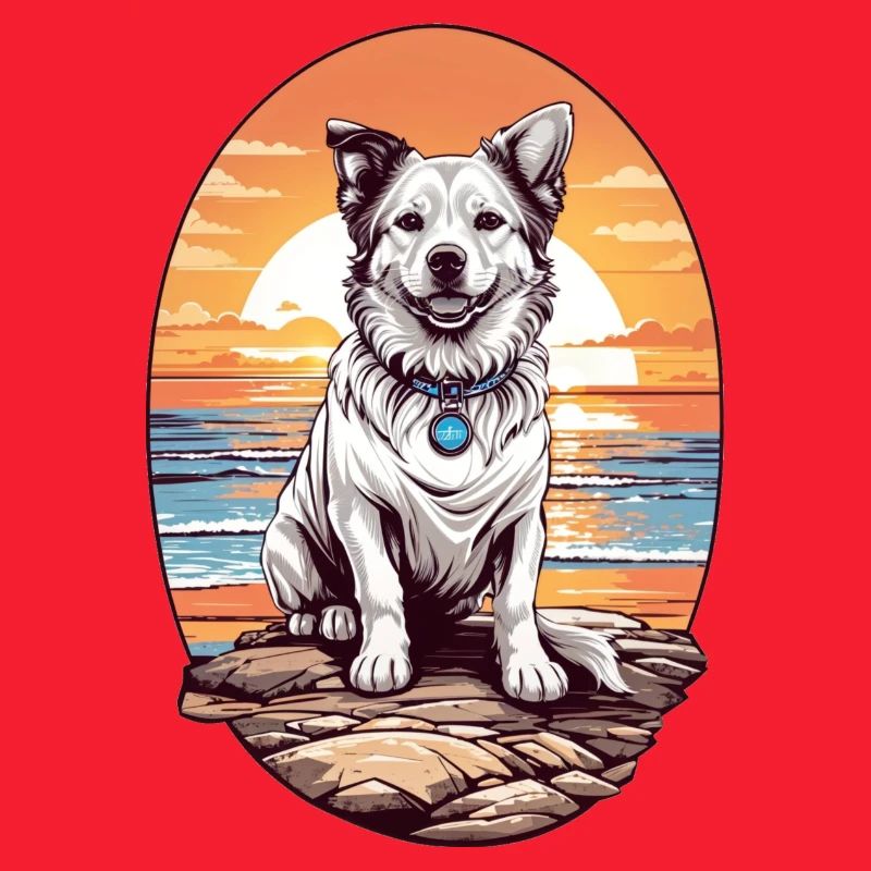 Chien sur la plage