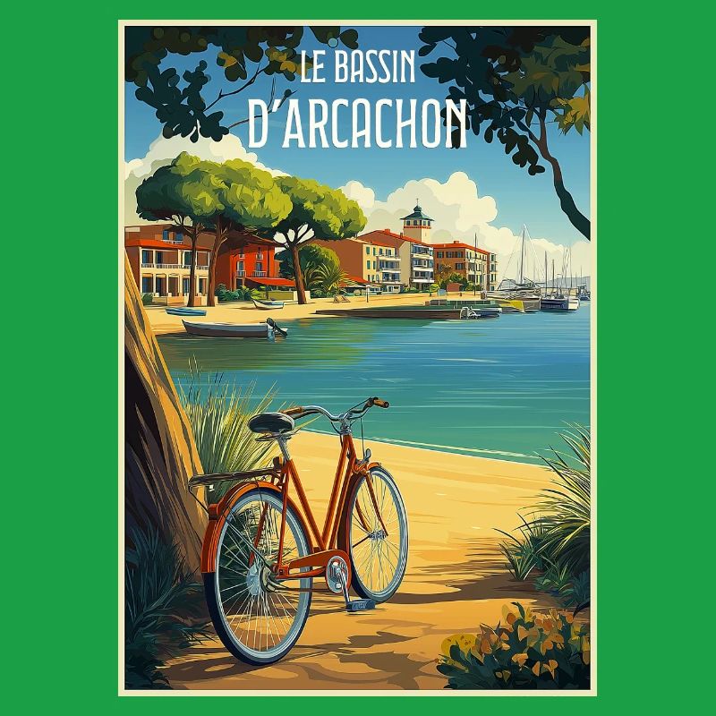Reflexion der Bucht von Arcachon im Sommer