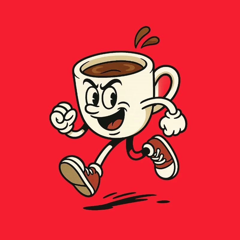Vibrant Coffee Mug Running Design