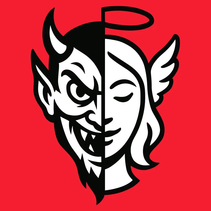 Split Face Dämon Engel