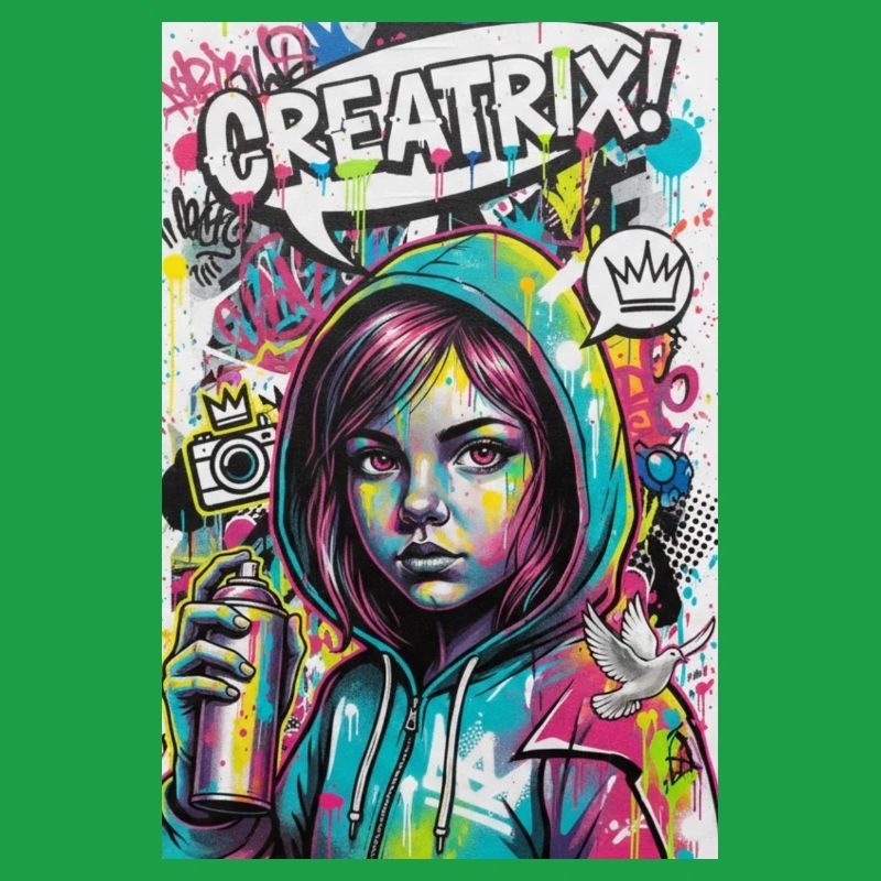 Farbexplosion Graffiti Heldin