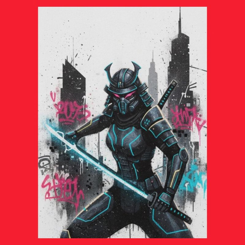 Cyber Samurai Neon Blade