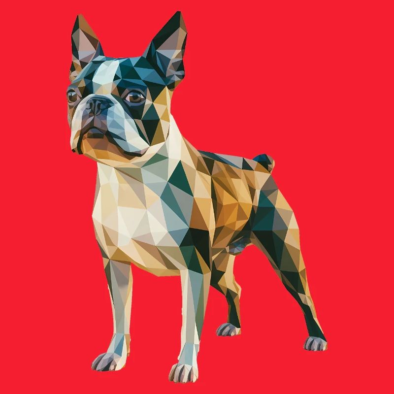 Bouledogue français - Logo Low Poly cool
