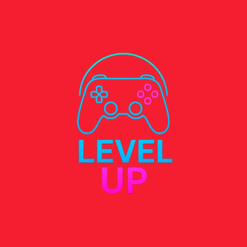 Level Up Neon Controller Graphics