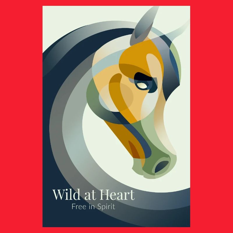 Affiche de cheval abstraite moderne