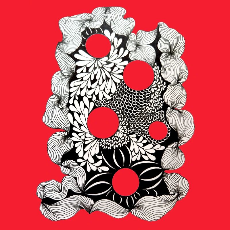Black Flower Ring Pattern