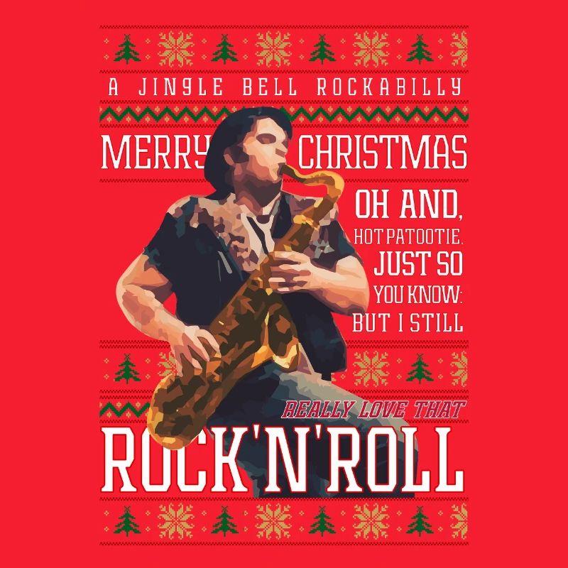 Rockabilly-Weihnachts-Rock'n'Roll-Hässlicher Weihnachtspullover
