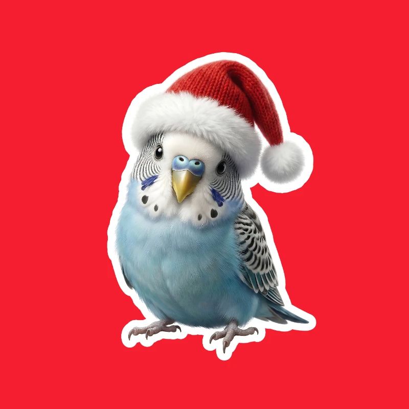 Perruche bleue avec chapeau – Simplement festif