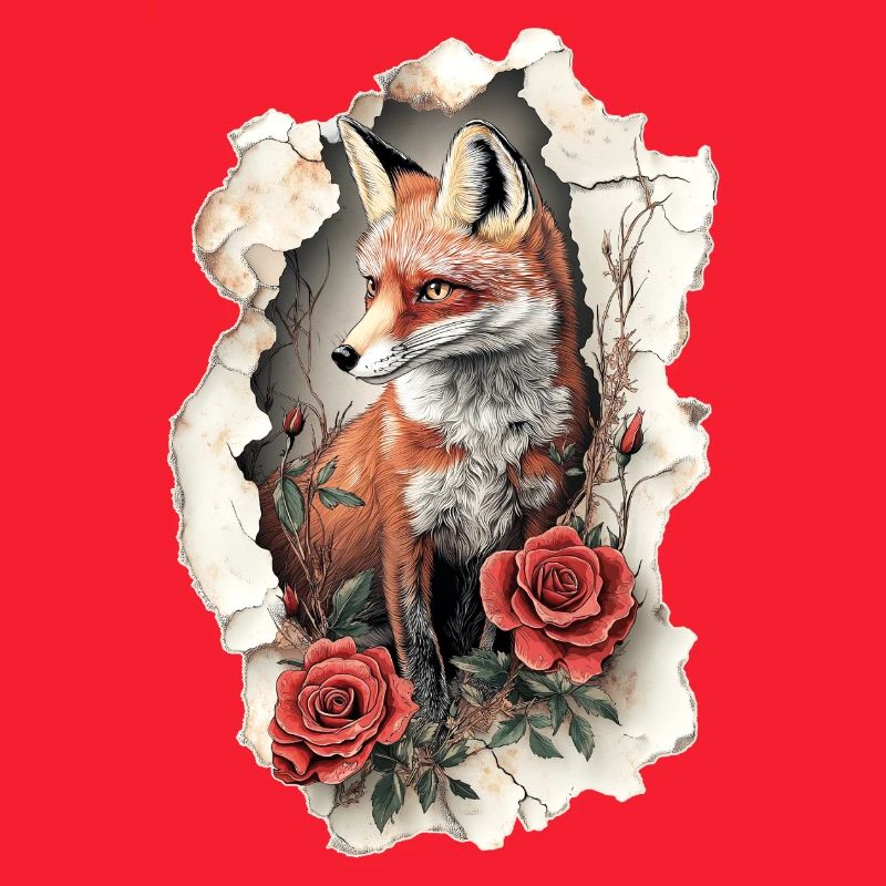Fuchs mit Blumen