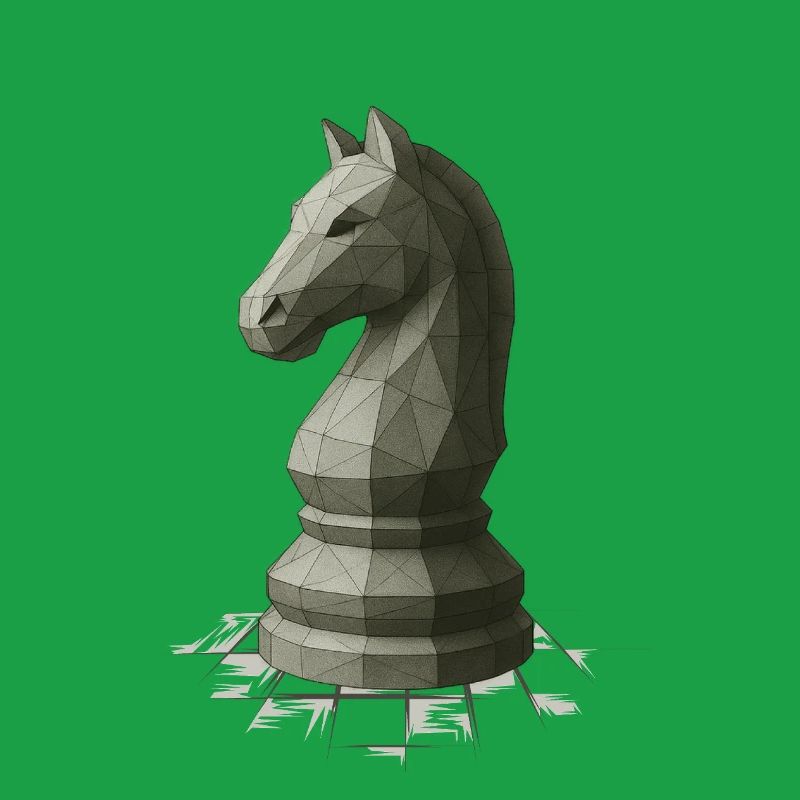 Low Poly Schach Springer Design